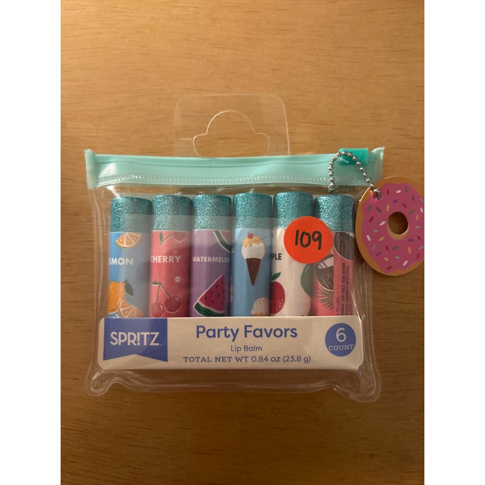 #109 New Spritz Party Favors Flavored Lip Balm Party Pack with Pouch